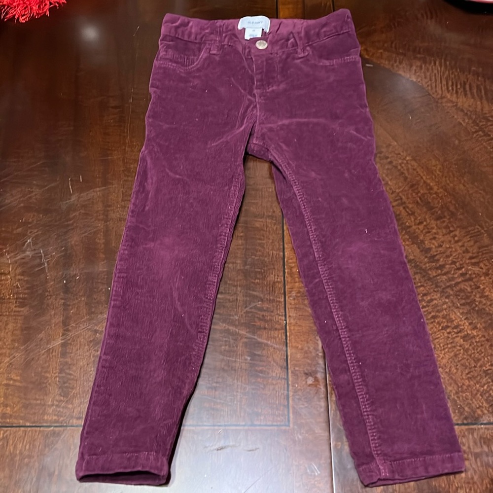 $5 4t purple corduroy jeans stretchy adjustable girls straight leg pockets work